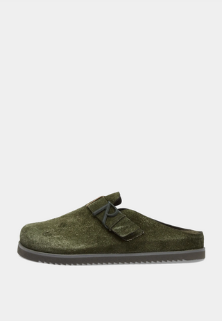 Represent Initial Mule - Fleck Hairy Suede Olive