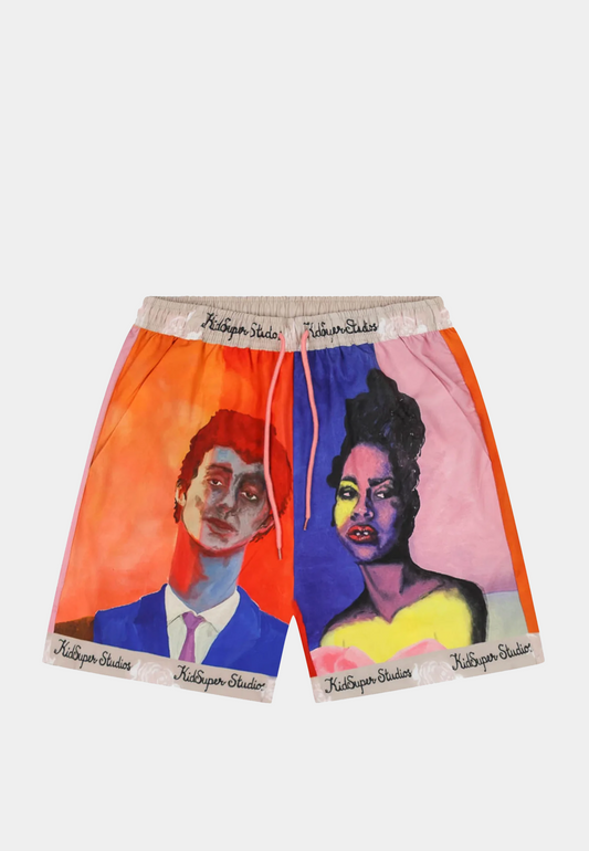 KIDSUPER A Boy&GirlPortrait Shorts - Multicolor
