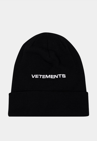 Vetements Logo Beanie Black