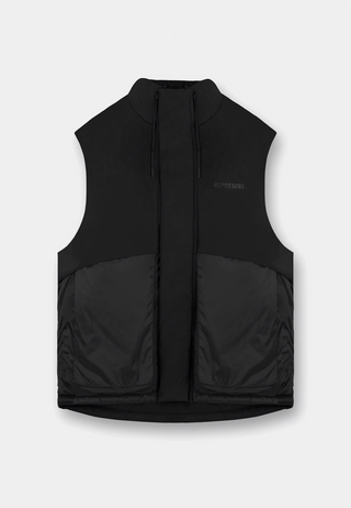 Represent Layered Puffer Gilet Jet Black