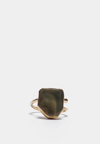 Kiara Lemon Topaz Stone Ring Gold ceramic