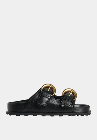 MARINE SERRE Leather Sandal - Black