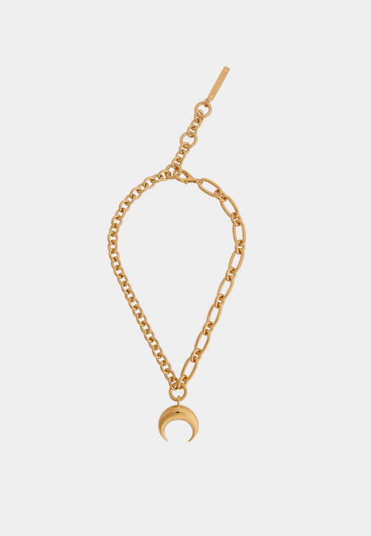 MARINE SERRE Regenerated Tin Moon Charms Necklace - Gold