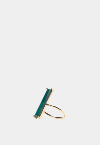 Kiara Malachite Stone Ring Gold Ceramic Green