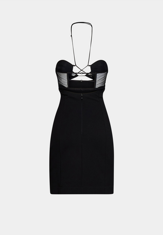 NENSI DOJAKA Hilma Halterneck Mini Dress - Black