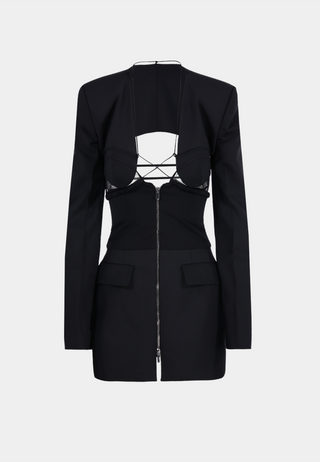 NENSI DOJAKA Hybrid Jacket Dress - Black