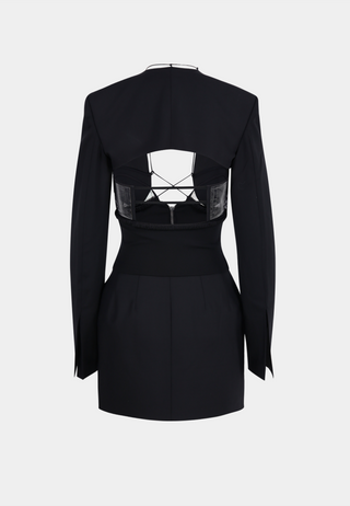 NENSI DOJAKA Hybrid Jacket Dress - Black