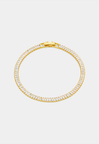 Orelia Crystal Baguette Tennis Bracelet Gold