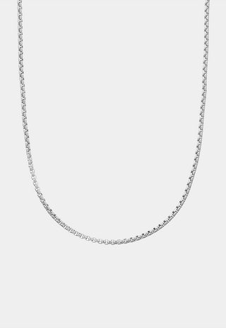 Orelia OJ Round Box Chain Necklace Silver