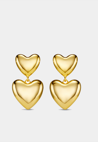 Orelia Statement Voluminous Heart Drop Gold