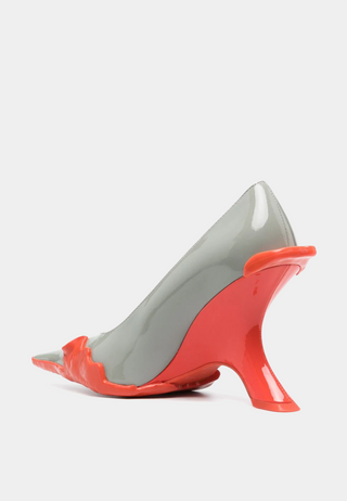 OTTOLINGER Rubber Wedge - Grey/Orange Shiny