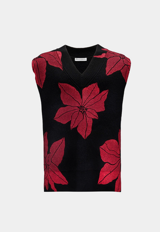 Jw Anderson Printed V-Neck Vest Black/Red