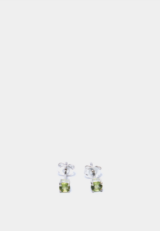 Kiara Peridot Stone Earrings Silver Lemon