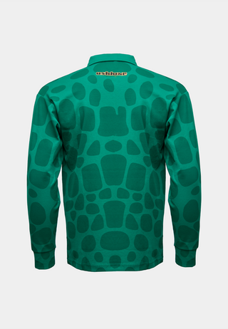 Ashluxe A Print Longsleeve Polo Green