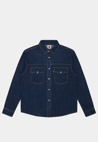 Bbc Running Dog Denim Shirt Mid Wash Blue