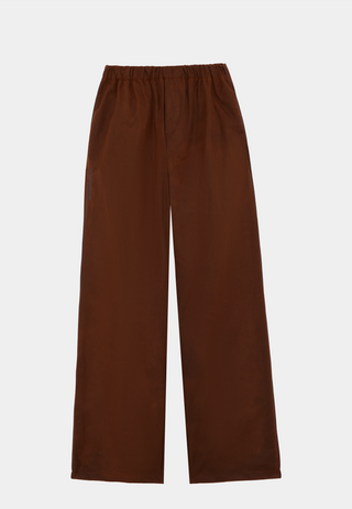 ROBYN LYNCH Elasticated Waist Wide Leg Trousers - Brick Red