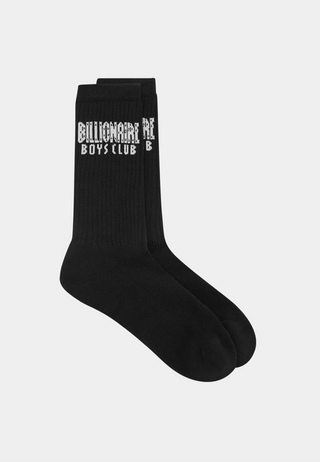 Bbc Straight Logo Socks Black