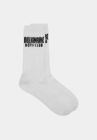 Bbc Straight Logo Socks White