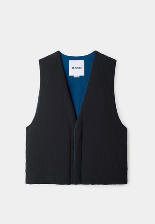 Sunnei Padded Gilet Dark Blue/Dark Grey