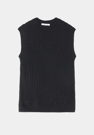 WOOD WOOD Rasmus Sheer Stripe Vest Black