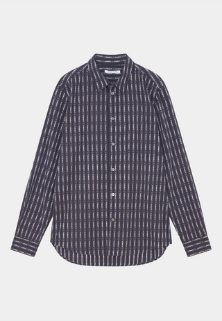 WOOD WOOD Timothy Tattoo Stripe Shirt Black stripes