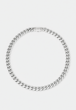 Darkai White Cuban Choker Silver