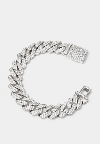 Darkai White Prong Pavé Bracelet Silver