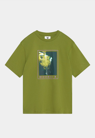 Wood Wood Asa Spray Paint T-shirt - Fatique green