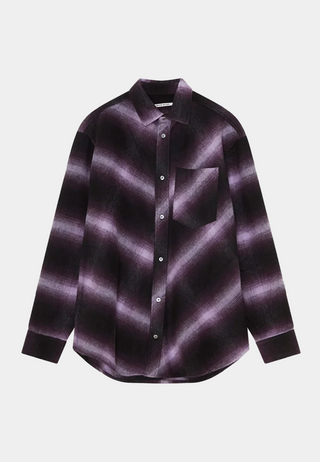 Wood Wood Nico Bias Flannel Shirt - Dark purple