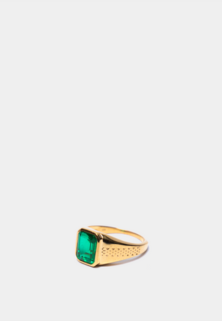 Kiara Zambian Emerald Stone Ring Gold Green