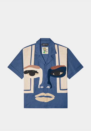 Kidsuper Studios face camo shirt Blue