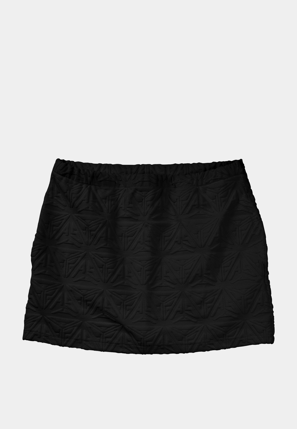 Monogram Plush A Line Mini Skirt Black