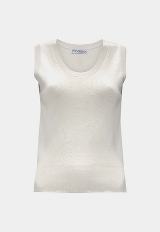 Jw Anderson Flower Pointelle Tank Top Cream