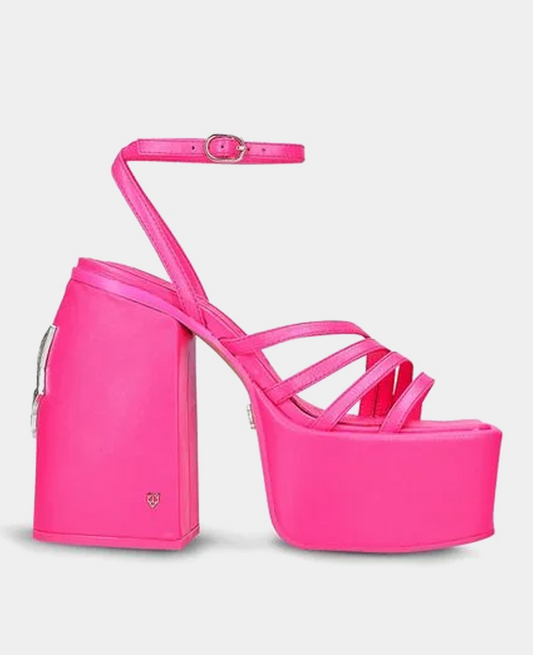 Jada Knockout Pink Leather Strap Sandal 00270A
