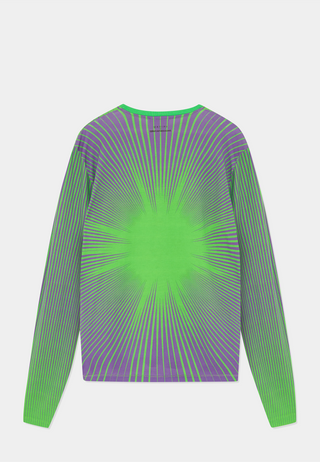 Qasimi Hamzad Cotton Lyocell Long Sleeve T-Shirt ''Our Wake Up Call'' Keffer Lime