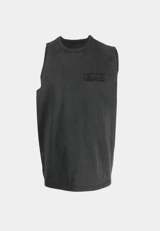 MARTINE ROSE Knitted Logo Vest - Washed Black