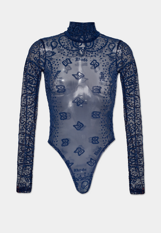 RHUDE Bandana Sheer Bodysuit - Navy