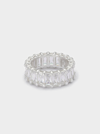 HATTON Baguette Eternity Ring Silver